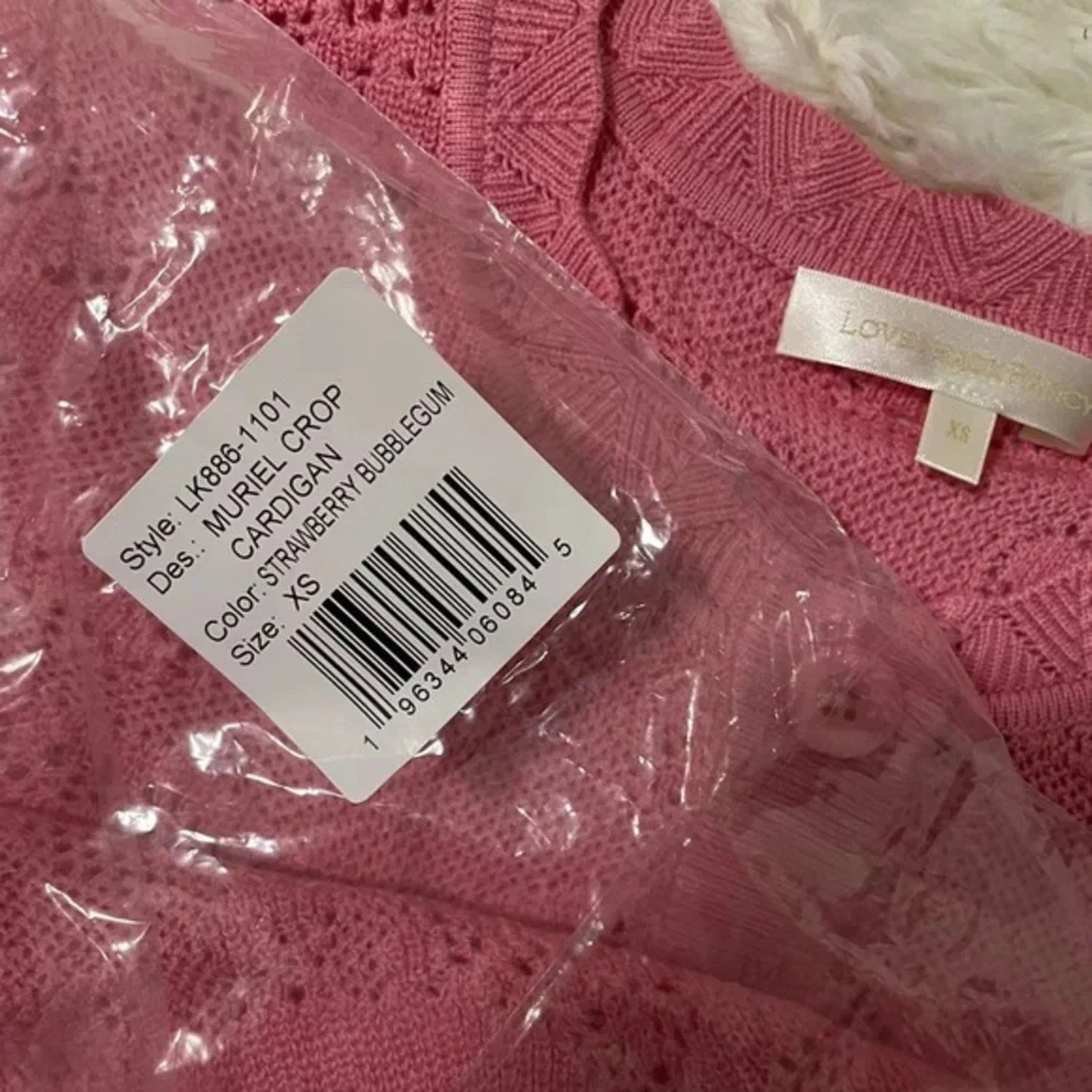 LOVESHACKFANCY Muriel Crop Cardigan STRAWBERRY BUBBLEGUM